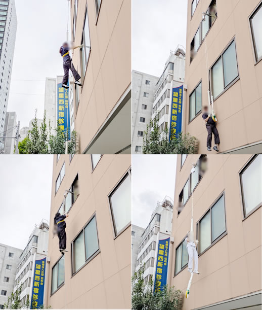 院内防災委員による避難訓練を行いました。